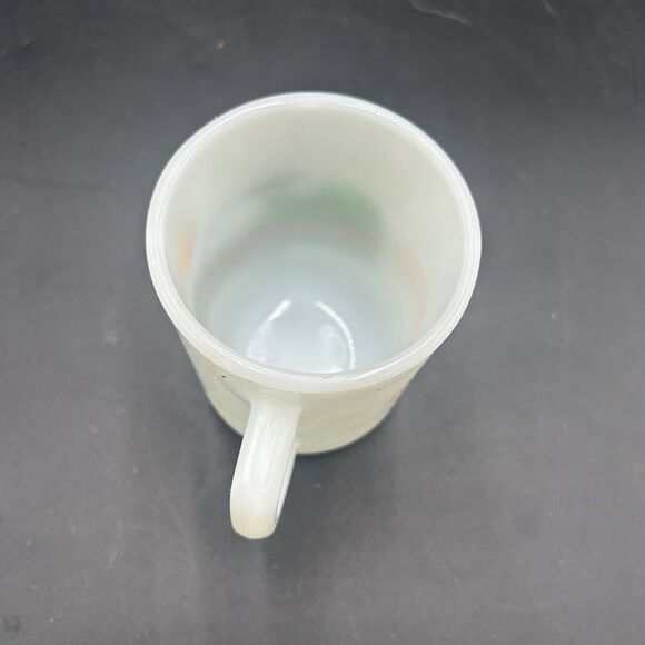 1958 Fire King Snoopy Jogging Keeping Fit Is Hard Work Glass Mug USA - Picture 3 of 5